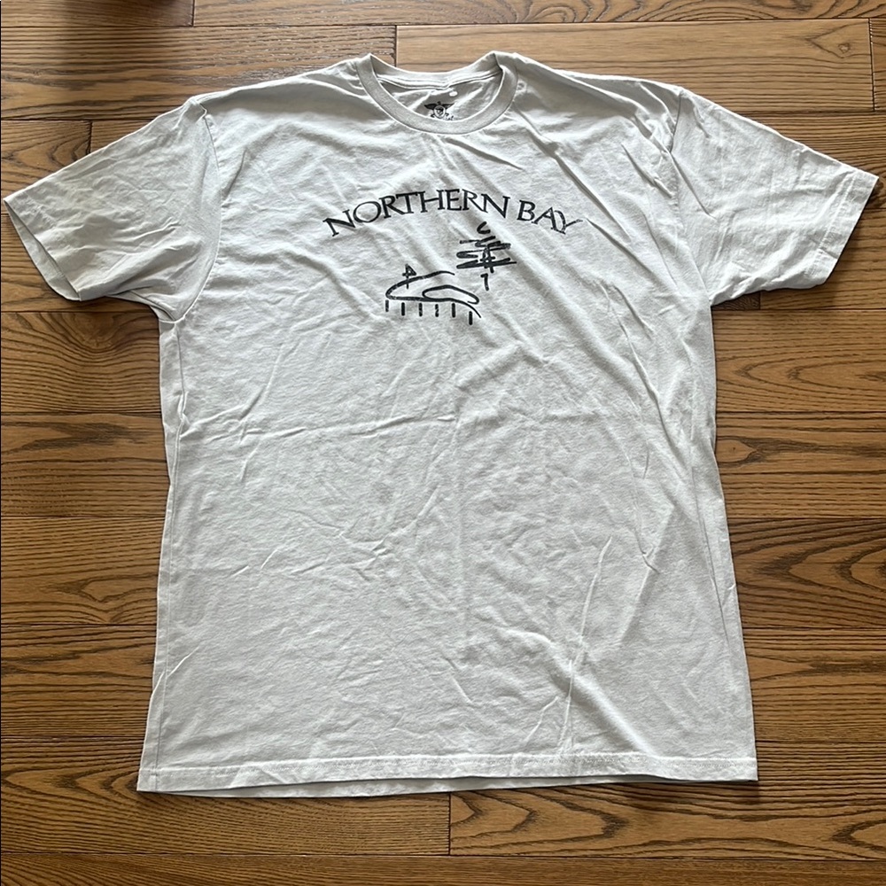 Cream Northern Bay Short Sleeve Tee with Graphic Design